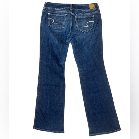 American Eagle Stretch Bootcut Jeans Size 6 Dark Wash Mid Rise AE Denim - Picture 2 of 12